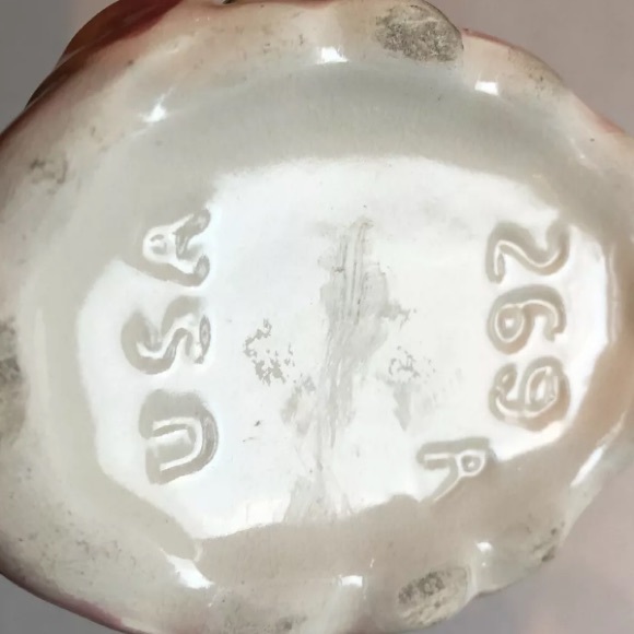 VTG Camark ONE Double Candleholder Iris Pattern Pink 269 USA 1930’s Cottagecore - Picture 4 of 6